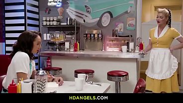 Midnight Connection: Serene and Alexis Ignite Chemistry in a Cozy 1950s Diner Setting as They Share Flirtatious Glances and Sweet Conversations Together